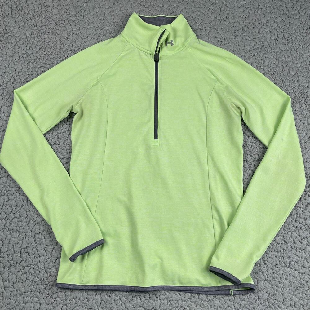 Under Armour Threadborne Run Women's Medium Longsleeve 1/4 Zip Highlighter Green